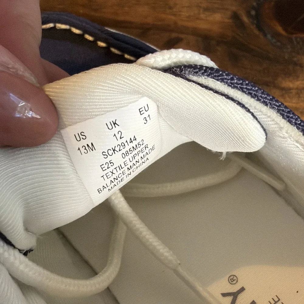 Sperry Kids Boys Boat Shoes Size 13 Navy Blue White Lace Memory Foam Casual